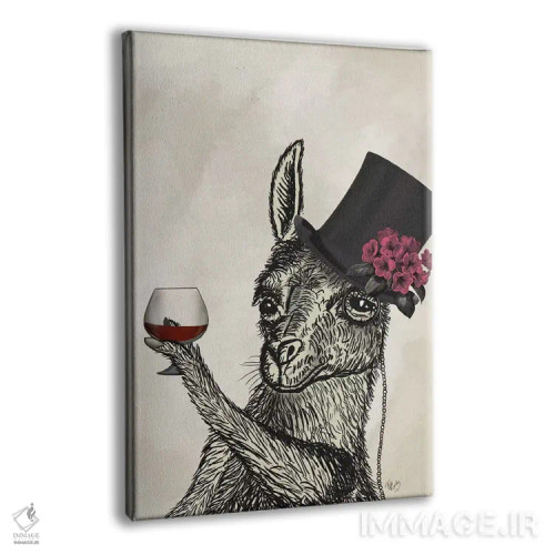 تابلو دکوراتیو لامای سرسبز ۲ اثر فب فانکی - نمای پرسپکتیو محصول