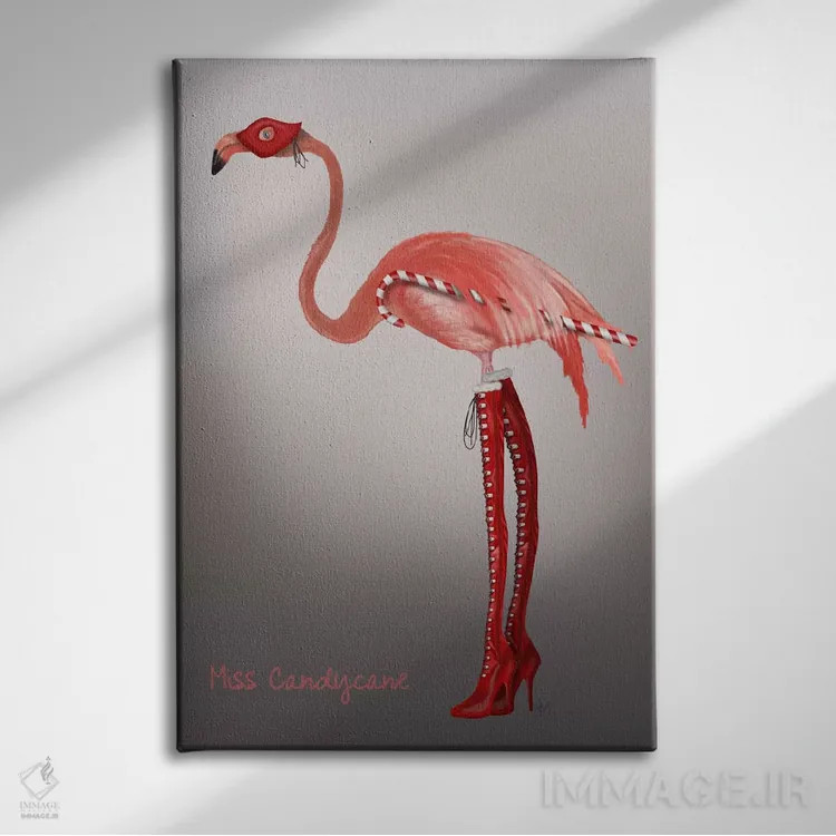 تابلو دکوراتیو دوشیزه آب نبات چوبی اثر فب فانکی - نمای روبهرو روی دیوار