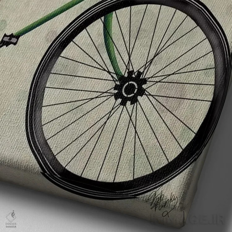 تابلو دکوراتیو پاگ ها روی دوچرخه اثر فب فانکی - نمای نزدیک بافت بوم