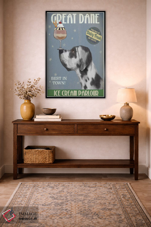 تابلو دکوراتیو گریت باور هارلکوین و بستنی اثر فب فانکی - D4B