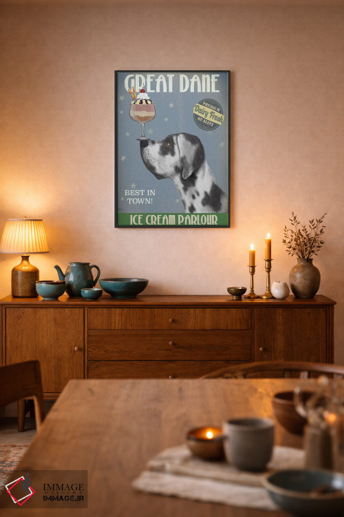 تابلو دکوراتیو گریت باور هارلکوین و بستنی اثر فب فانکی - D6B