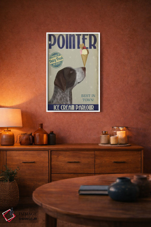 تابلو دکوراتیو ژرمن شورت ایرد پوینتر و بستنی اثر فب فانکی - D3W