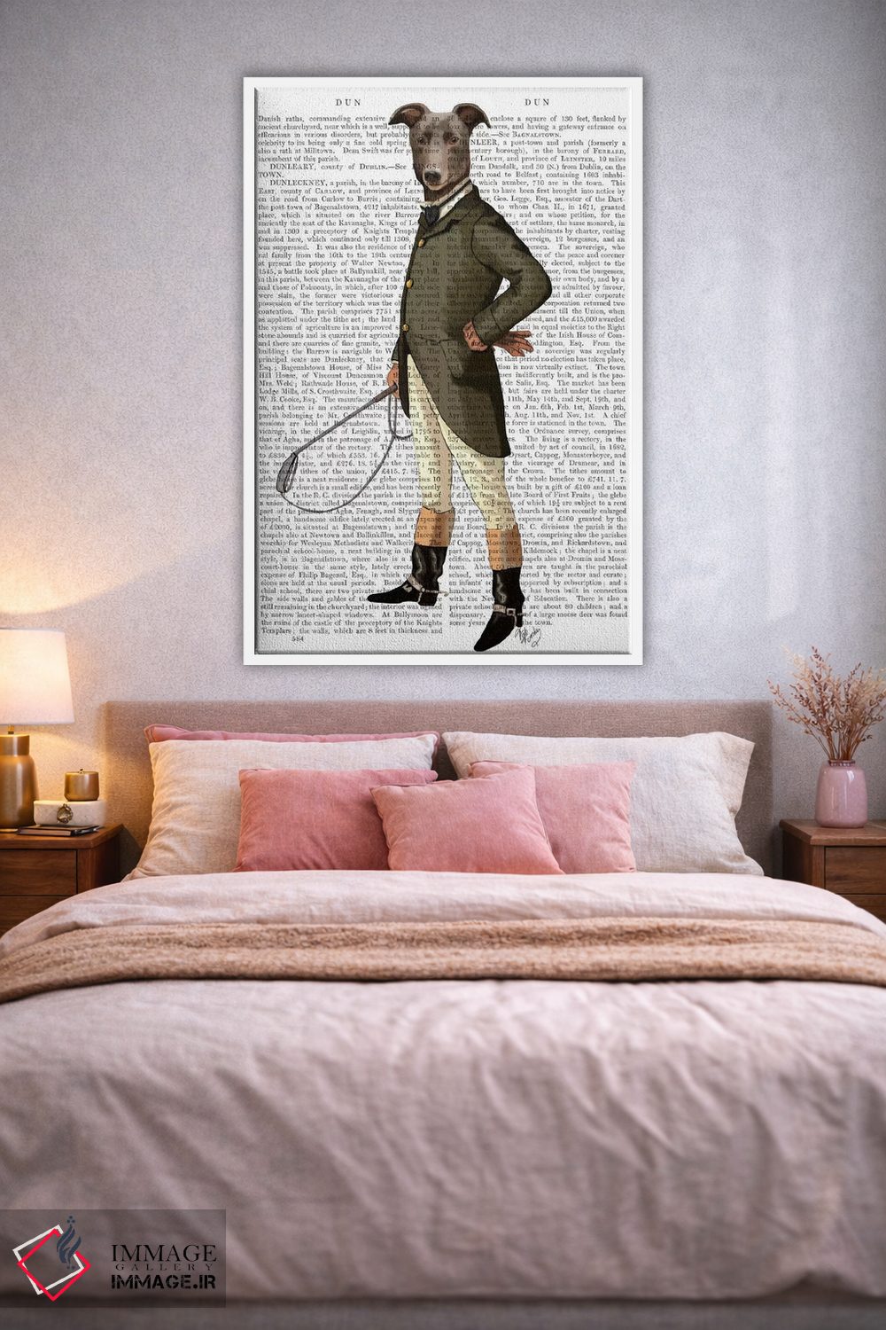 تابلو دکوراتیو گریهاند سوار، پس زمینه چاپی اثر فب فانکی - D1W