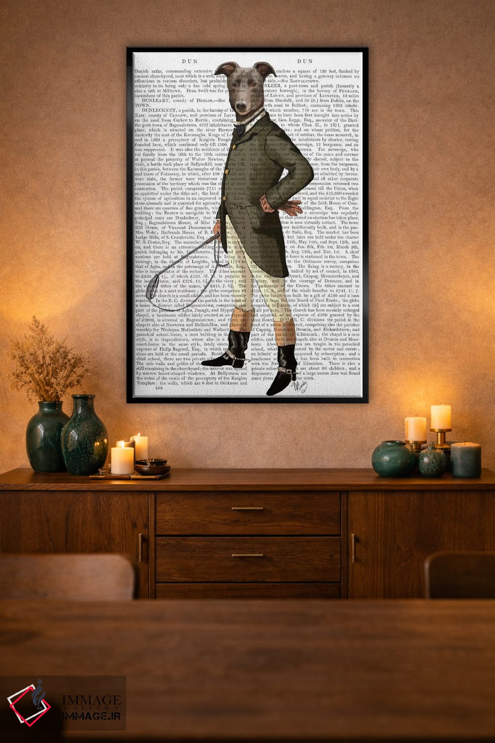 تابلو دکوراتیو گریهاند سوار، پس زمینه چاپی اثر فب فانکی - D2B