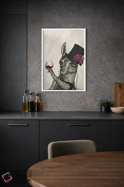 تابلو دکوراتیو لامای سرسبز ۲ اثر فب فانکی - D1W