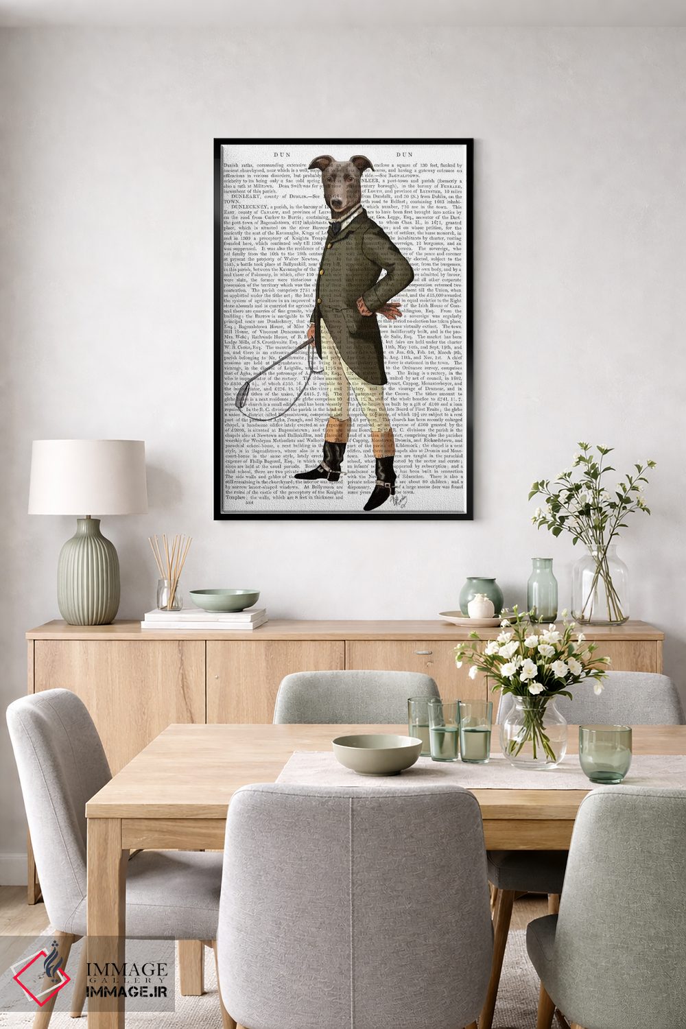 تابلو دکوراتیو گریهاند سوار، پس زمینه چاپی اثر فب فانکی - D6B