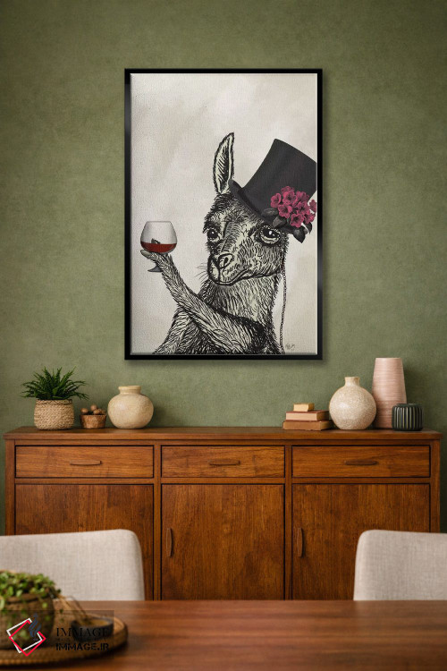 تابلو دکوراتیو لامای سرسبز ۲ اثر فب فانکی - D2B