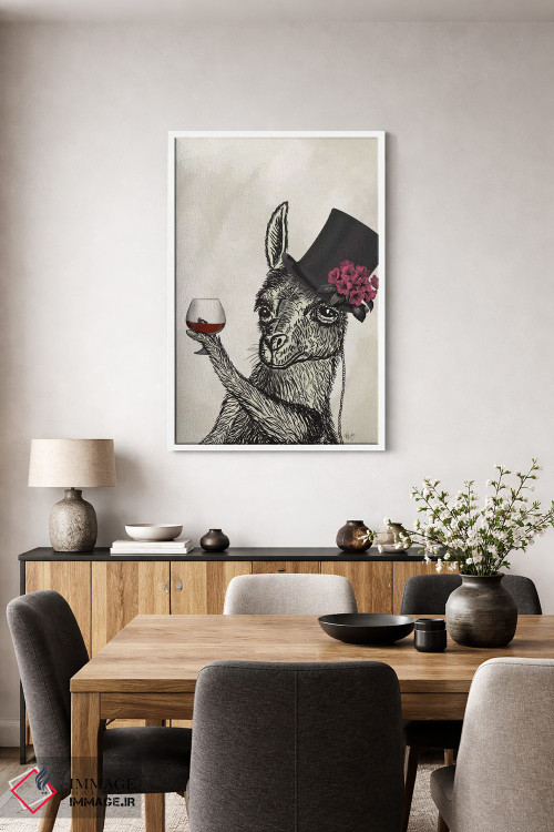 تابلو دکوراتیو لامای سرسبز ۲ اثر فب فانکی - D3W