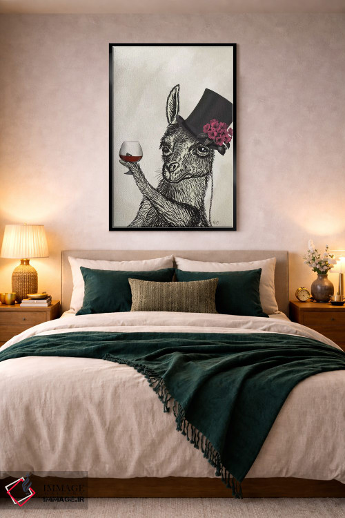 تابلو دکوراتیو لامای سرسبز ۲ اثر فب فانکی - D5B