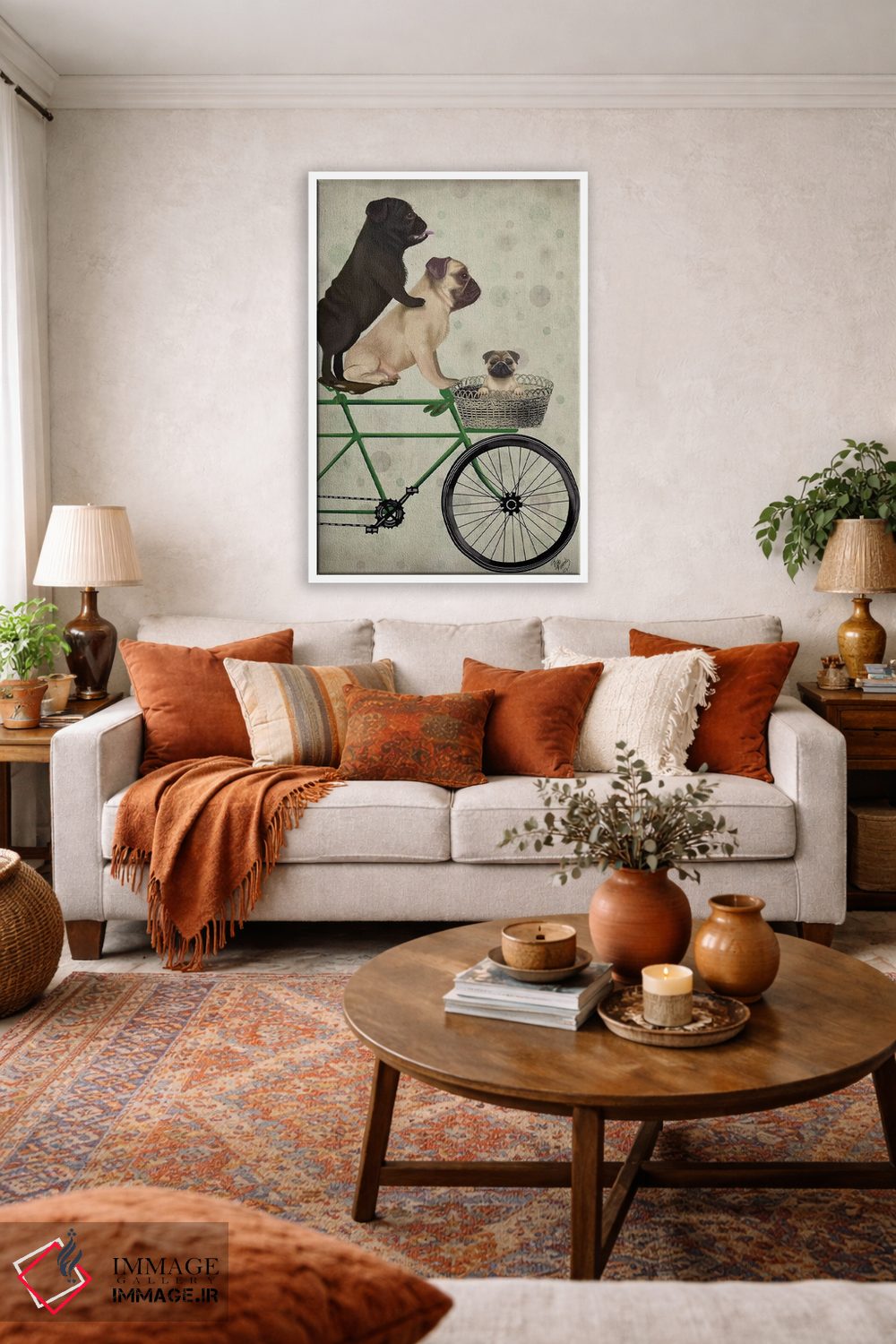تابلو دکوراتیو پاگ ها روی دوچرخه اثر فب فانکی - D2W