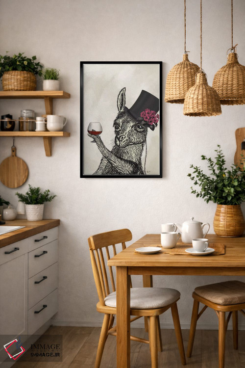 تابلو دکوراتیو لامای سرسبز ۲ اثر فب فانکی - D6B