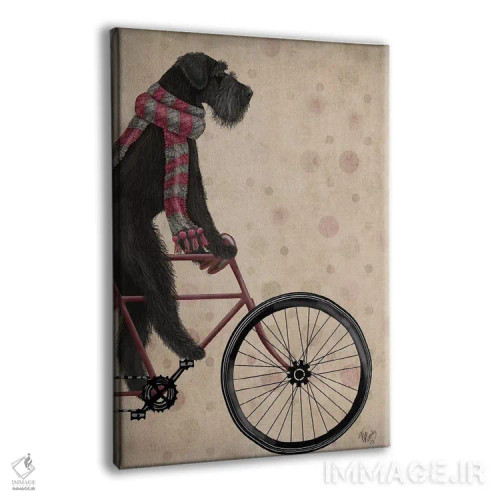 تابلو دکوراتیو اشناور سیاه روی دوچرخه اثر فب فانکی - نمای پرسپکتیو محصول