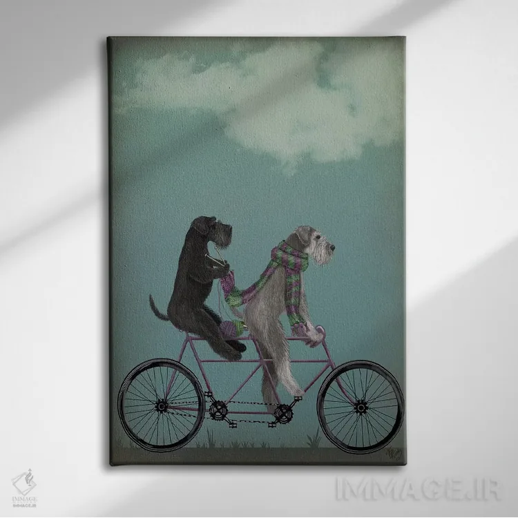 تابلو دکوراتیو اشناور روی دوچرخه دونفره اثر فب فانکی - نمای روبهرو روی دیوار