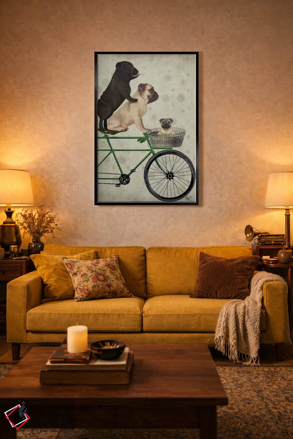 تابلو دکوراتیو پاگ ها روی دوچرخه اثر فب فانکی - D6B