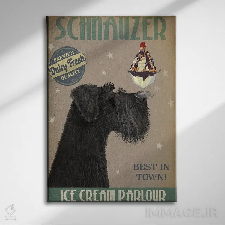 تابلو دکوراتیو اشناور سیاه و بستنی اثر فب فانکی - نمای روبهرو روی دیوار