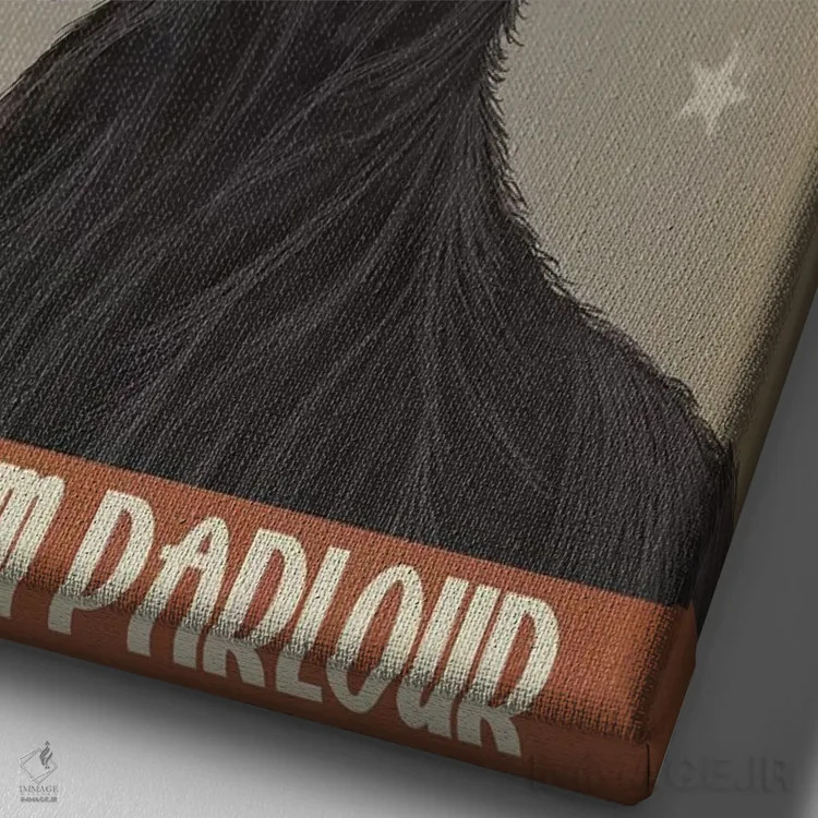 تابلو دکوراتیو تریر اسکاتلندی و بستنی اثر فب فانکی - نمای نزدیک بافت بوم