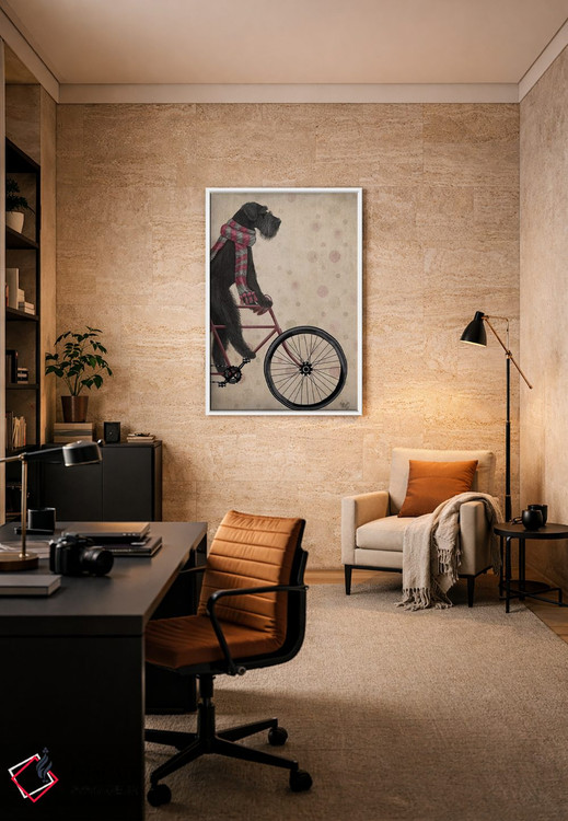 تابلو دکوراتیو اشناور سیاه روی دوچرخه اثر فب فانکی - D5W