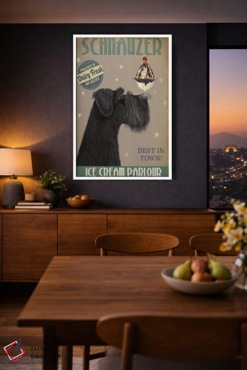 تابلو دکوراتیو اشناور سیاه و بستنی اثر فب فانکی - D3W