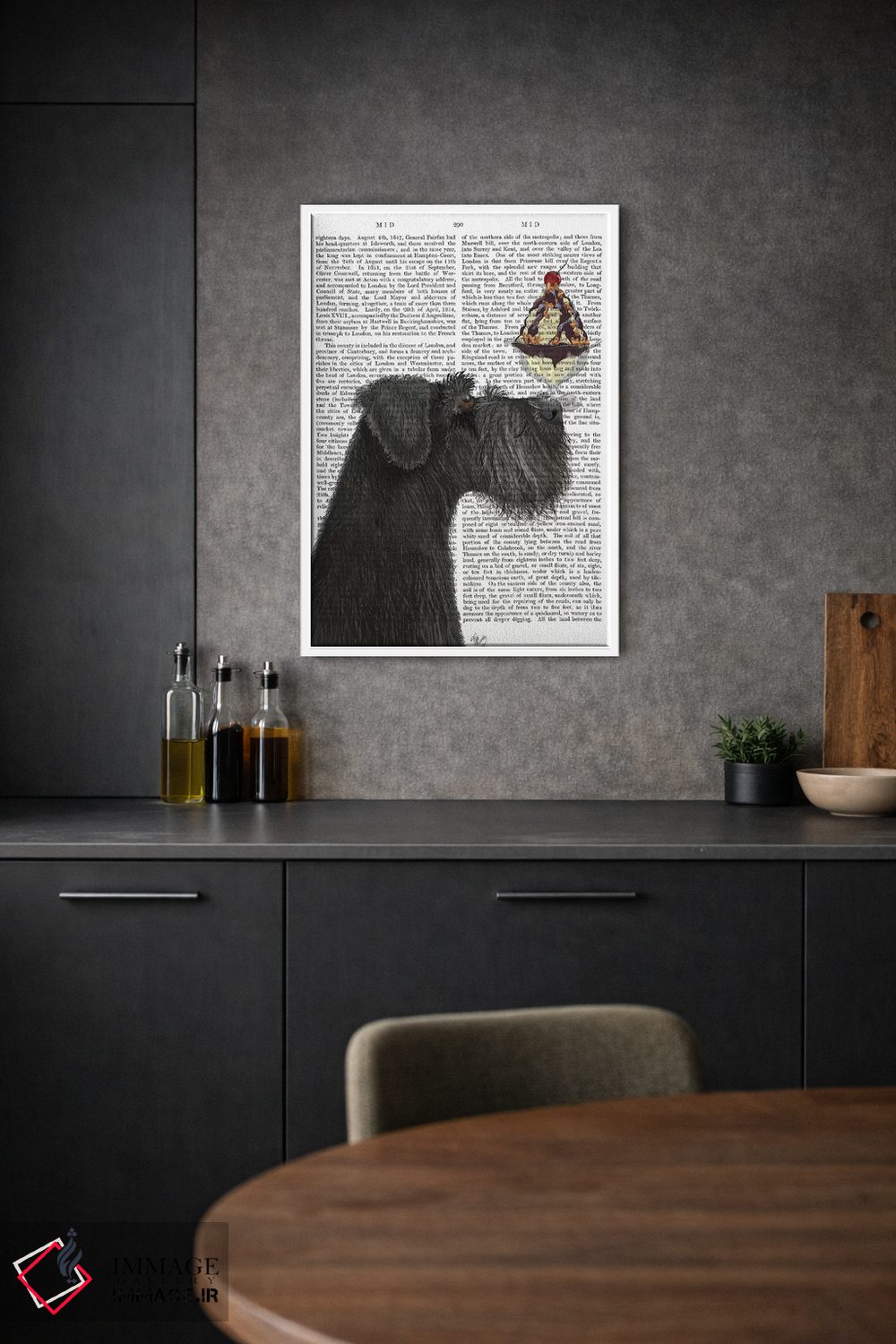 تابلو دکوراتیو اشناور سیاه و بستنی، پس زمینه چاپی اثر فب فانکی - D1W