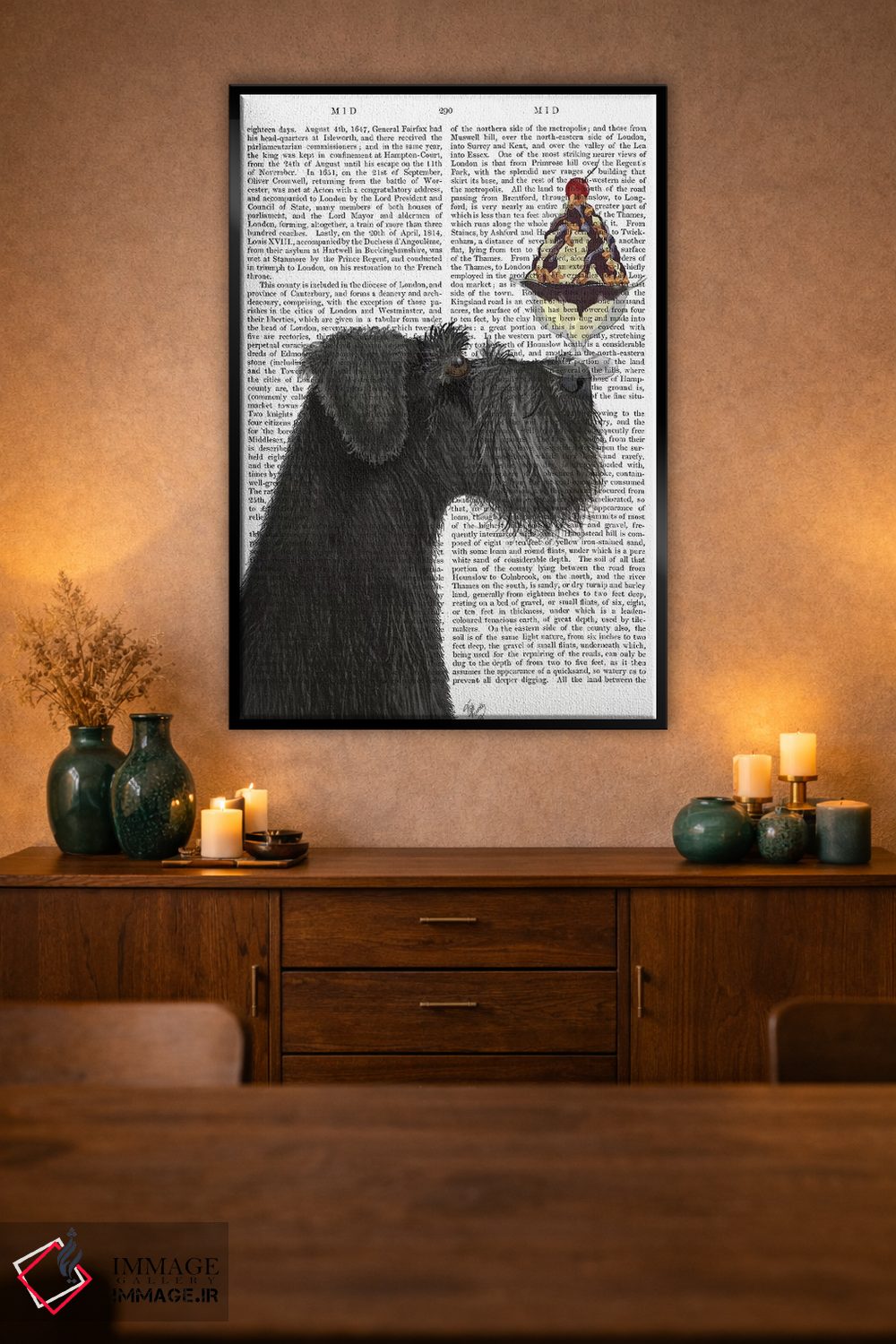 تابلو دکوراتیو اشناور سیاه و بستنی، پس زمینه چاپی اثر فب فانکی - D2B