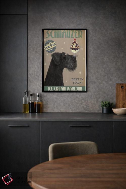 تابلو دکوراتیو اشناور سیاه و بستنی اثر فب فانکی - D2B