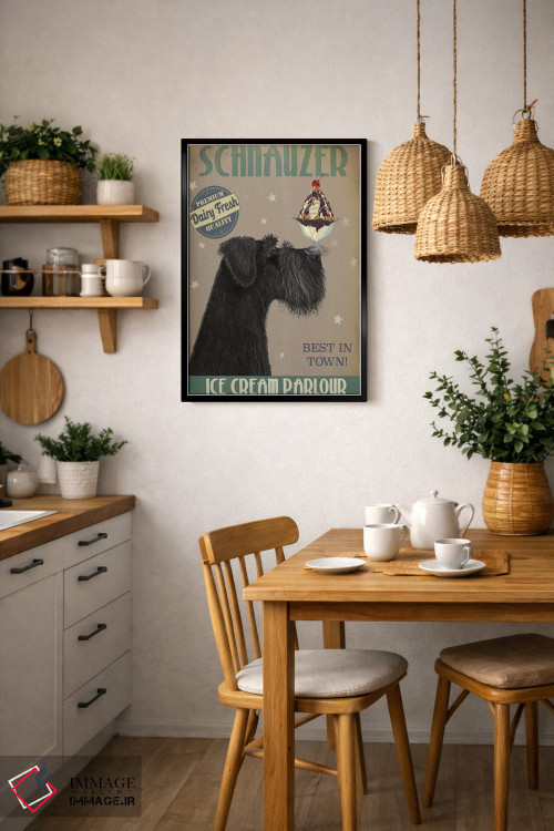 تابلو دکوراتیو اشناور سیاه و بستنی اثر فب فانکی - D6B