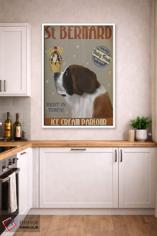 تابلو دکوراتیو سنت برنارد و بستنی اثر فب فانکی - D2W