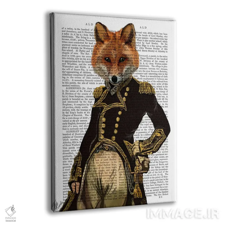 تابلو دکوراتیو روباه دریاسالار، پس زمینه چاپی اثر فب فانکی - نمای پرسپکتیو محصول