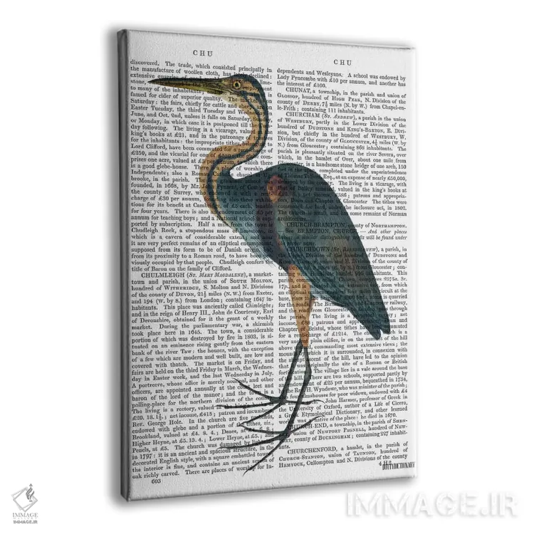 تابلو دکوراتیو حواصیل آبی ۳ اثر فب فانکی - نمای پرسپکتیو محصول