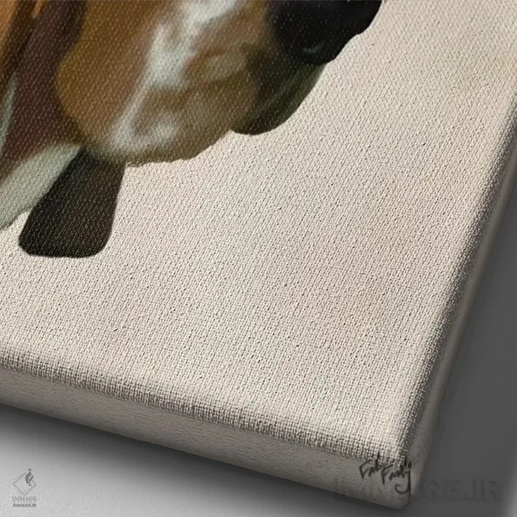 تابلو دکوراتیو بست هاند و پرندگان اثر فب فانکی - نمای نزدیک بافت بوم