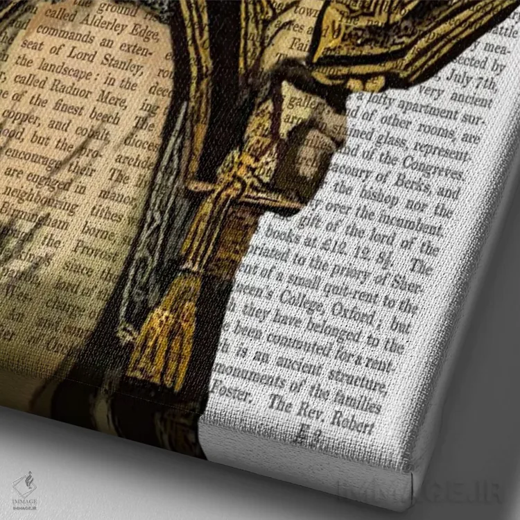 تابلو دکوراتیو روباه دریاسالار، پس زمینه چاپی اثر فب فانکی - نمای نزدیک بافت بوم