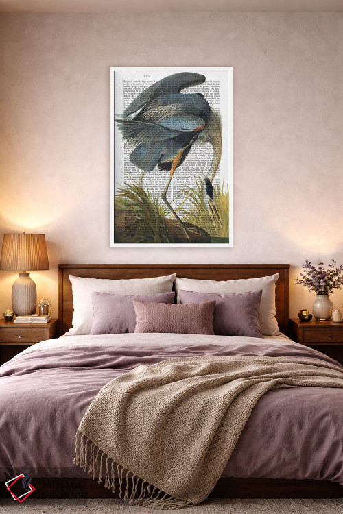 تابلو دکوراتیو حواصیل آبی ۱ اثر فب فانکی - D3W