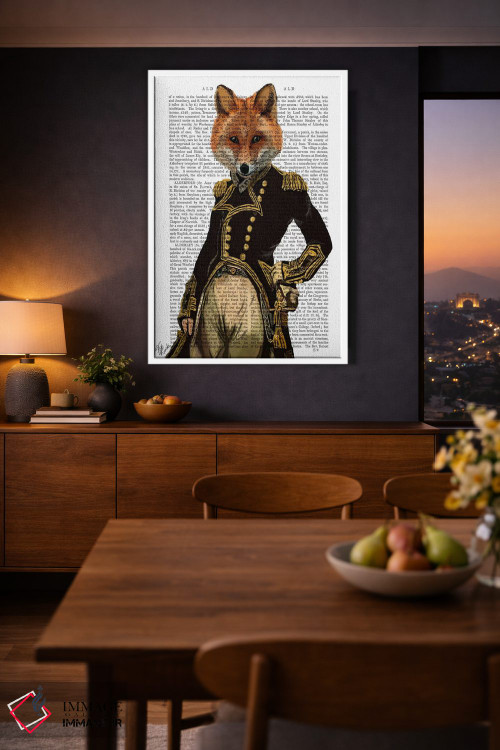 تابلو دکوراتیو روباه دریاسالار، پس زمینه چاپی اثر فب فانکی - D3W