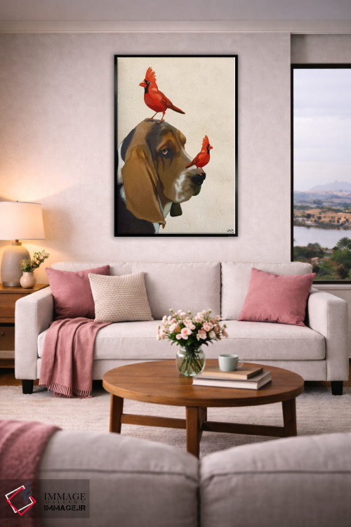 تابلو دکوراتیو بست هاند و پرندگان اثر فب فانکی - D4B