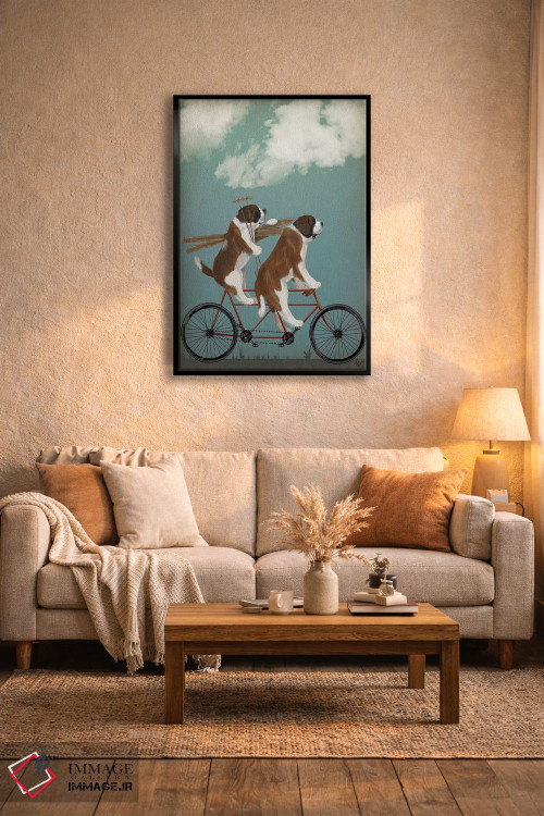 تابلو دکوراتیو سنت برنارد روی دوچرخه دونفره اثر فب فانکی - D4B