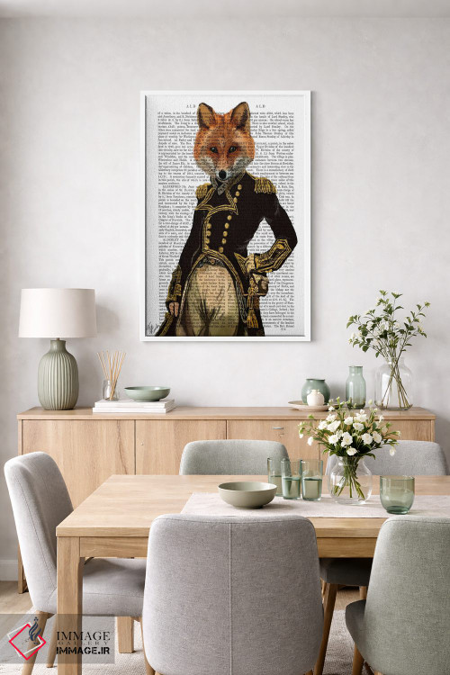 تابلو دکوراتیو روباه دریاسالار، پس زمینه چاپی اثر فب فانکی - D6W