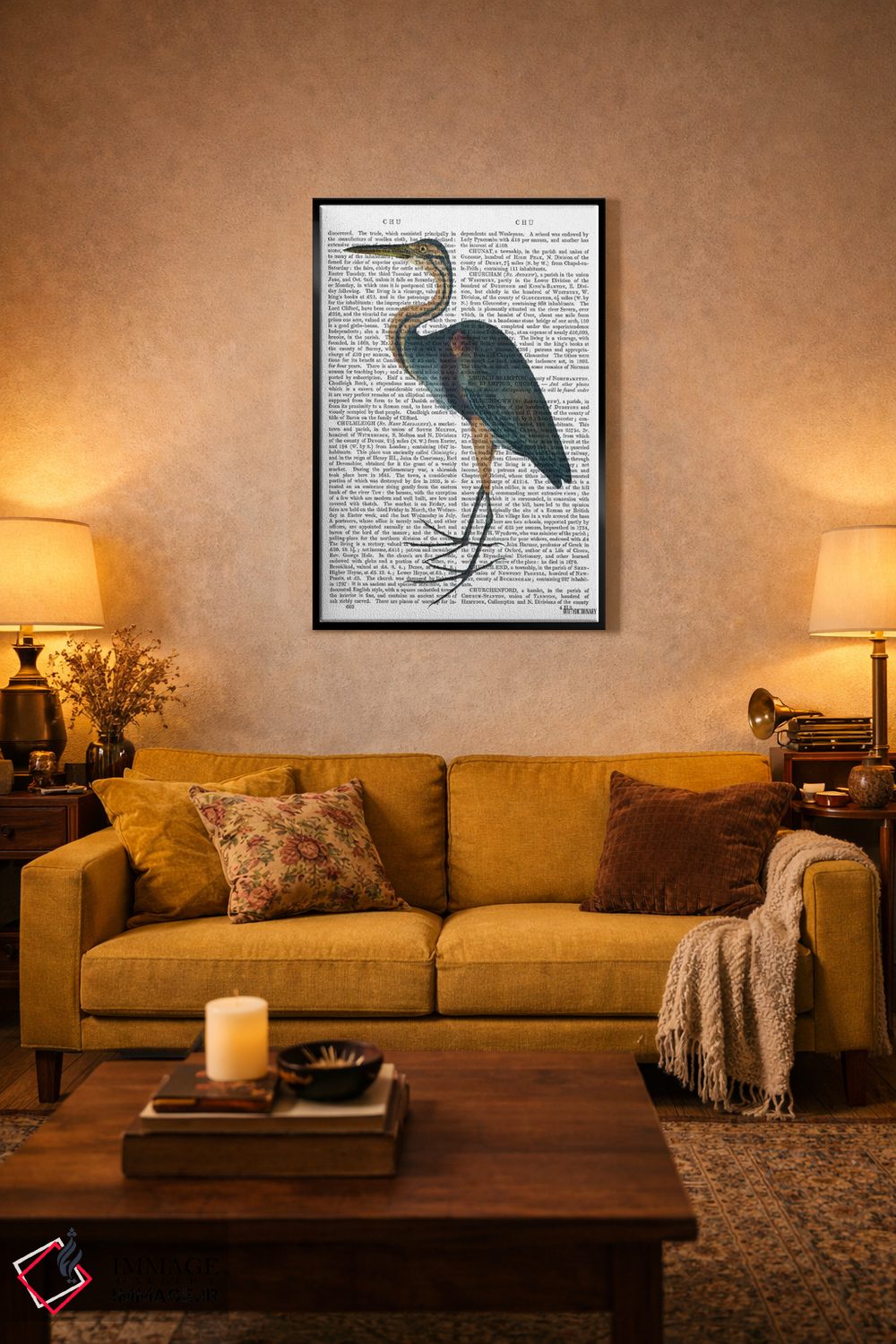 تابلو دکوراتیو حواصیل آبی ۳ اثر فب فانکی - D3B