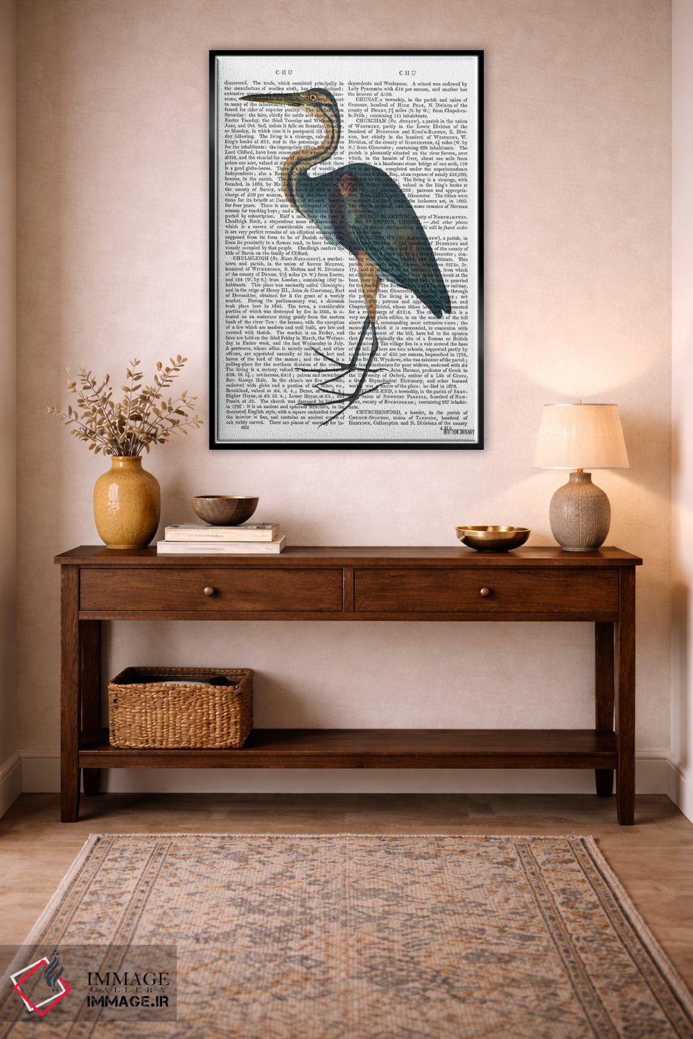 تابلو دکوراتیو حواصیل آبی ۳ اثر فب فانکی - D4B