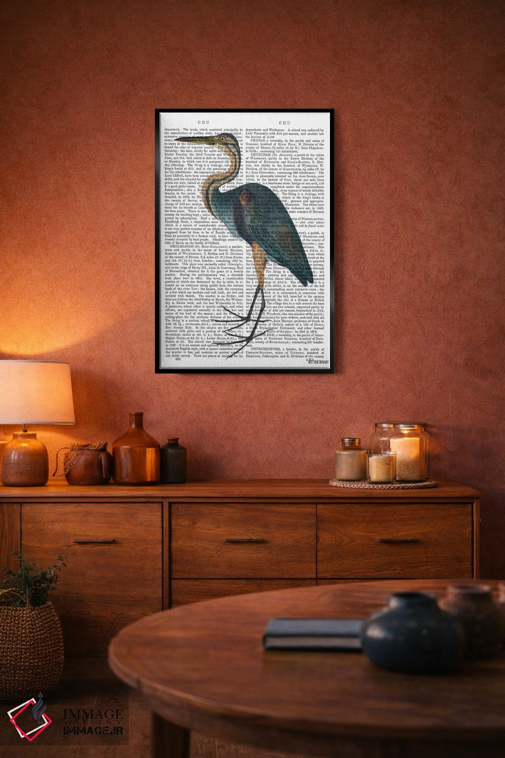 تابلو دکوراتیو حواصیل آبی ۳ اثر فب فانکی - D5B