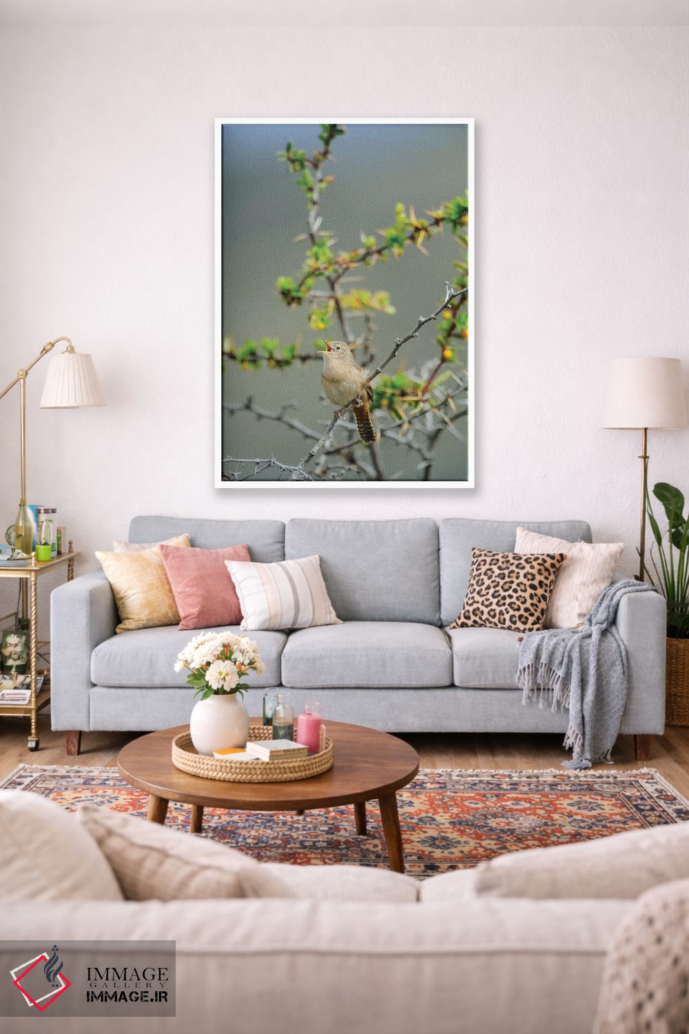 تابلو دکوراتیو شیلی، آیسن، دره چاکابوکو. فنچ جنگلی در پارک پاتاگونیا اثر فردریک نورسل - D1W