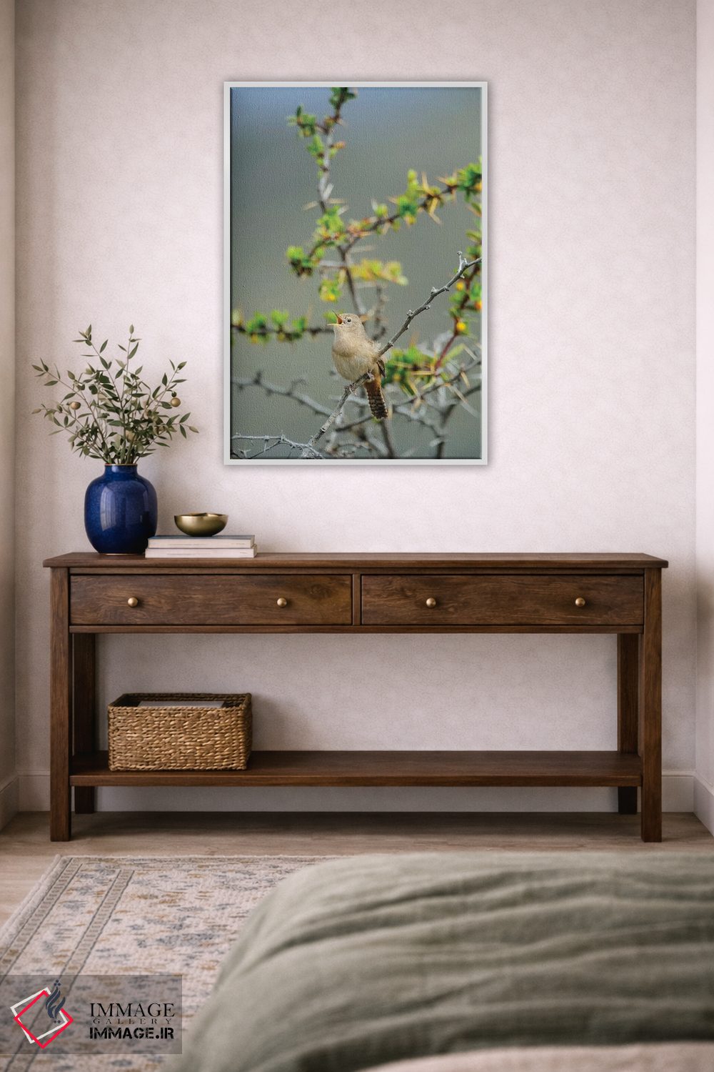 تابلو دکوراتیو شیلی، آیسن، دره چاکابوکو. فنچ جنگلی در پارک پاتاگونیا اثر فردریک نورسل - D2W