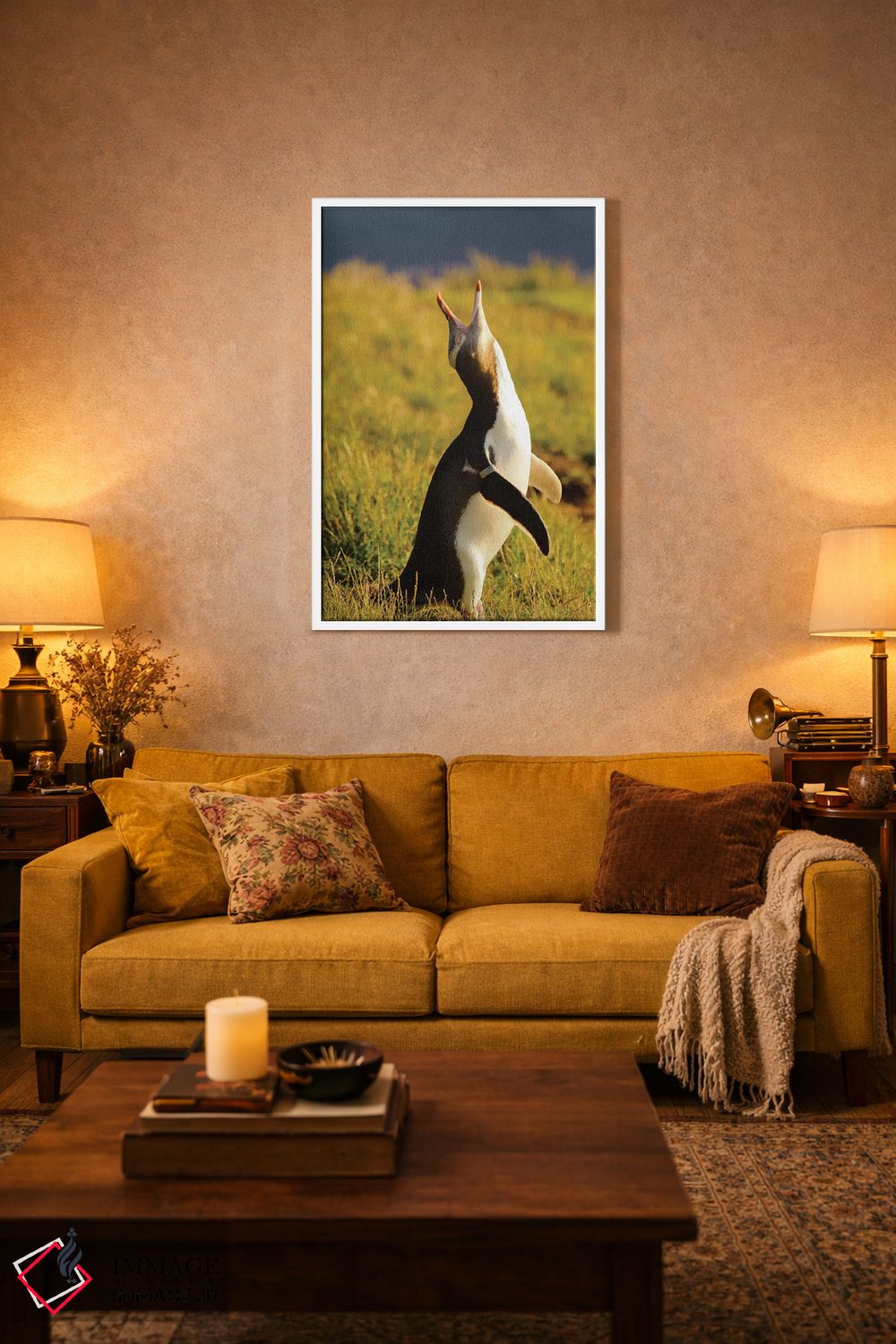 تابلو دکوراتیو پنگوئن چشم زرد، منطقه کاتیکی پوینت، اوتاگو، جزیره جنوبی، ن… اثر فردریک نورسل - D2W