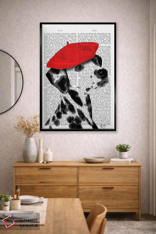 تابلو دکوراتیو دالماتین با بریت قرمز ۲ اثر فب فانکی - D2B