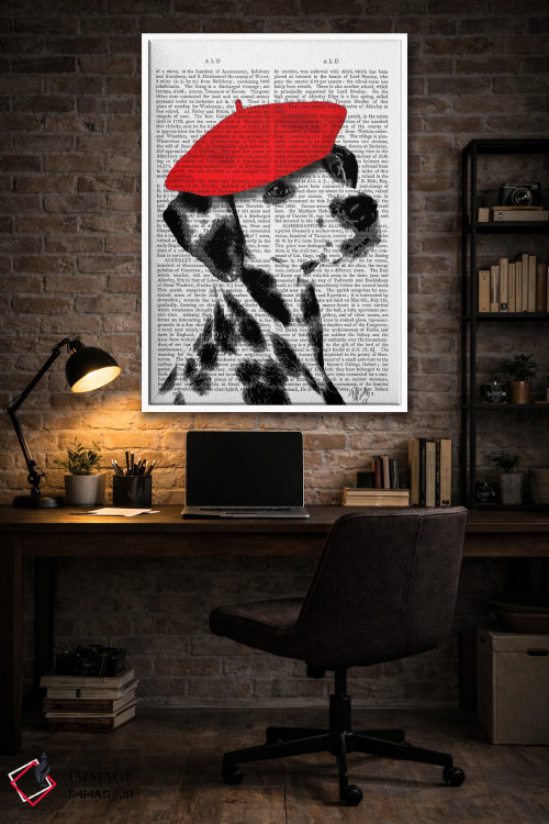 تابلو دکوراتیو دالماتین با بریت قرمز ۲ اثر فب فانکی - D4W