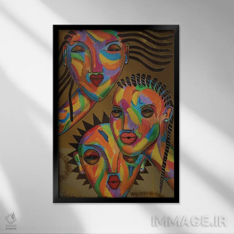 تابلو دکوراتیو سه خواهر اثر فرد اودل - نمای قابدار مشکی