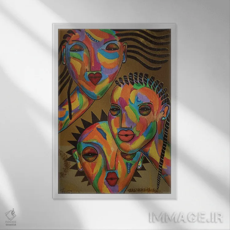 تابلو دکوراتیو سه خواهر اثر فرد اودل - نمای قابدار سفید