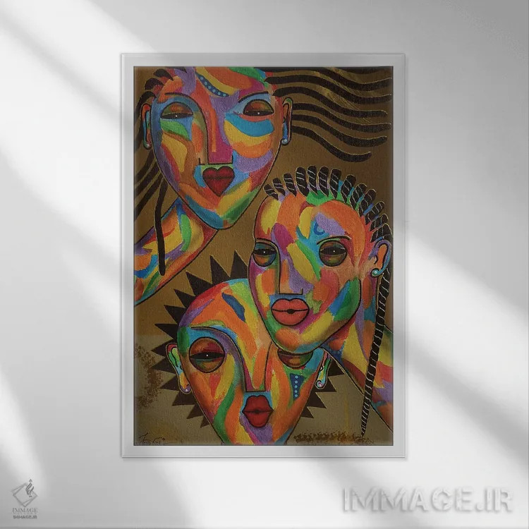 تابلو دکوراتیو سه خواهر اثر فرد اودل - نمای قابدار سفید