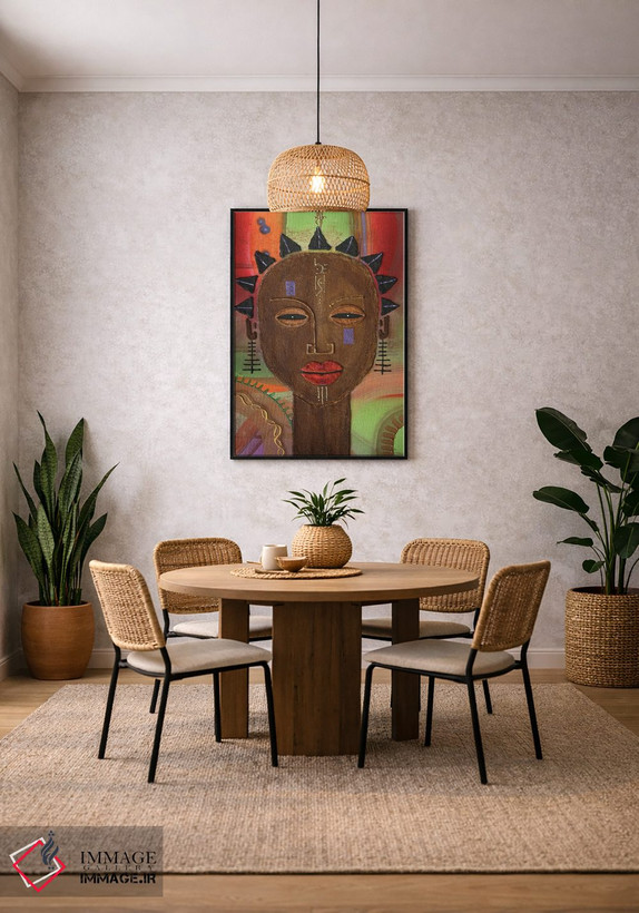 تابلو دکوراتیو سر سنگی قبیله ای اثر فرد اودل - D5B