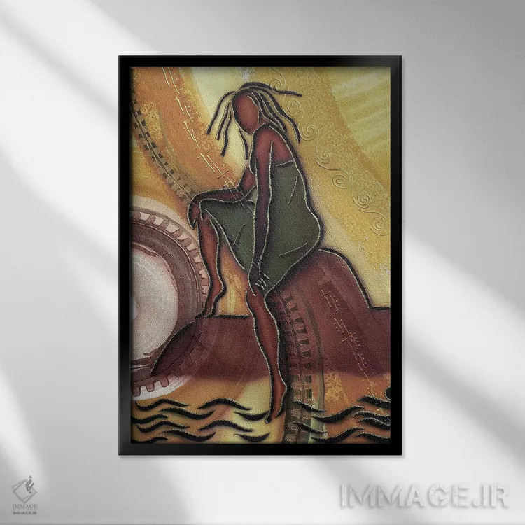 تابلو دکوراتیو کنار آب اثر فرد اودل - نمای قابدار مشکی