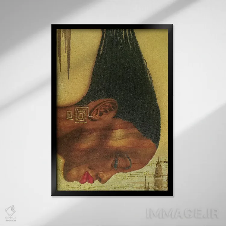 تابلو دکوراتیو کندوی زنبور اثر فرد اودل - نمای قابدار مشکی